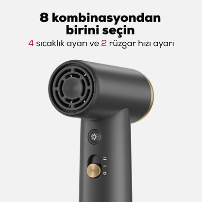 Coshare HP10E Mini Isı Dereceli LED Işıklı Saç Kurutma Fön Makinesi