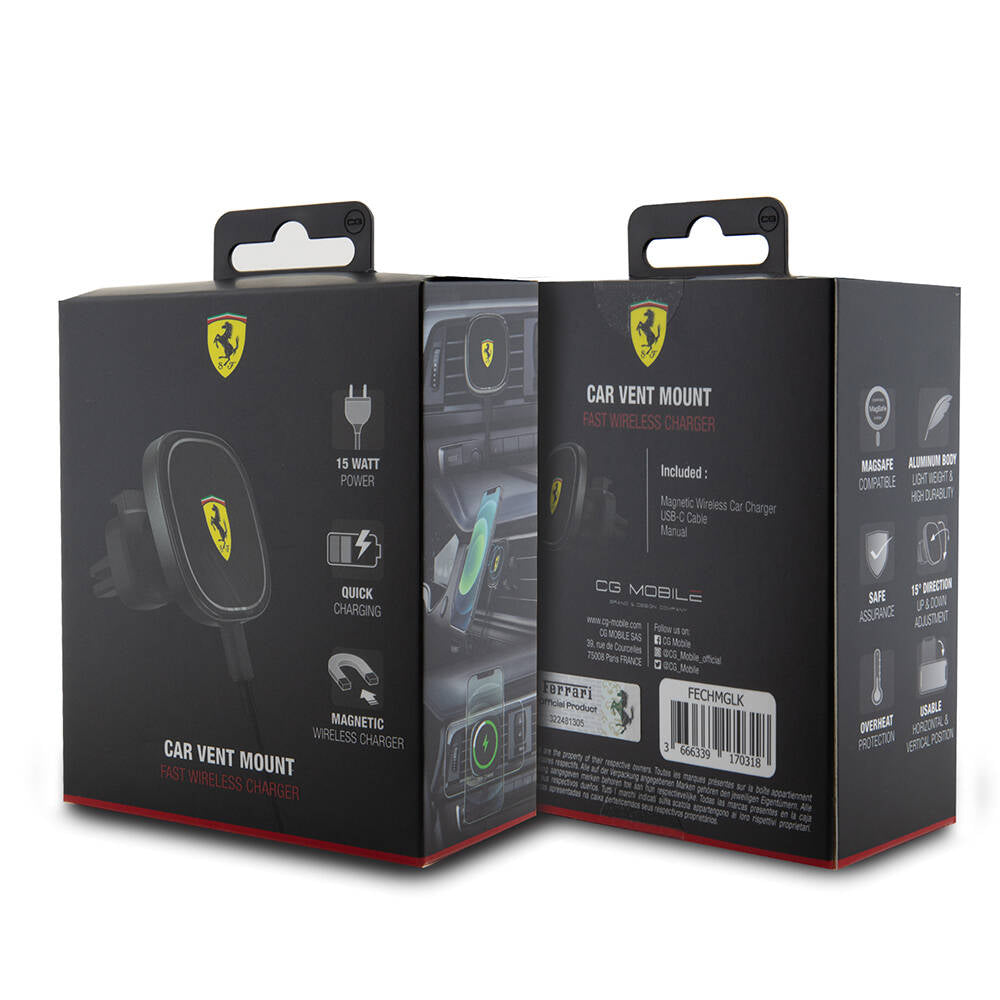 Ferrari Orijinal Lisanslı Havalandırma Tasarım Magnetik Oval Eşkenar Araç Telefon Tutucu