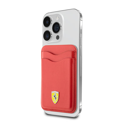 Ferrari Orijinal Lisanslı Magnetik Metal Logolu PU Deri Kartlık