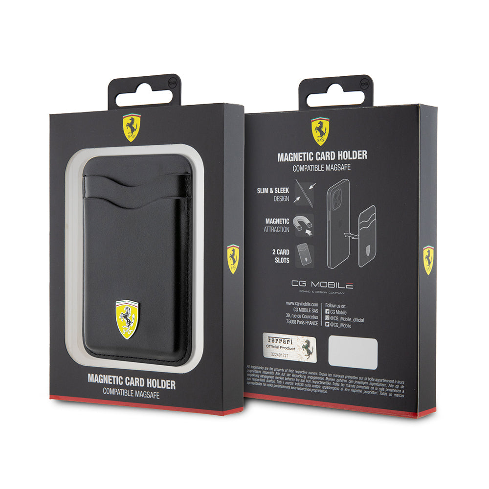 Ferrari Orijinal Lisanslı Magnetik Metal Logolu PU Deri Kartlık