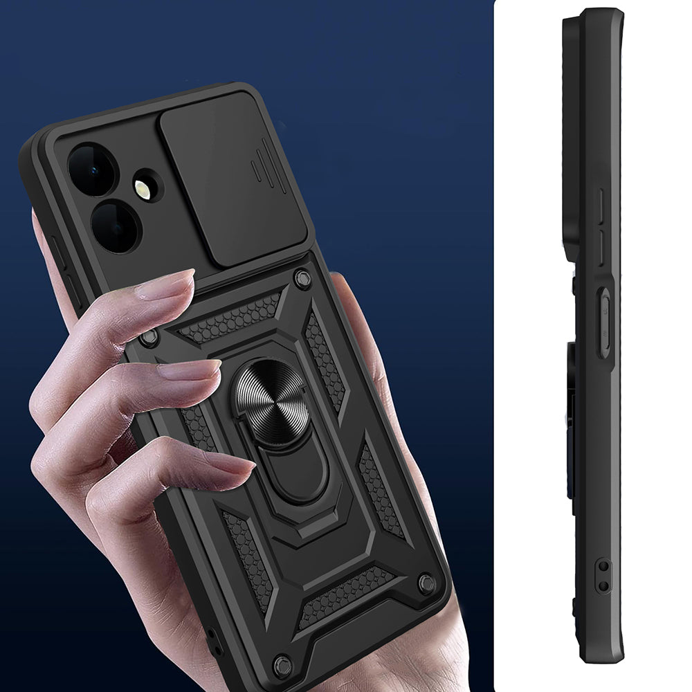 Galaxy A07 Kılıf Magnetik Standlı Kamera Korumalı Zore Sürgülü Vega Kılıf