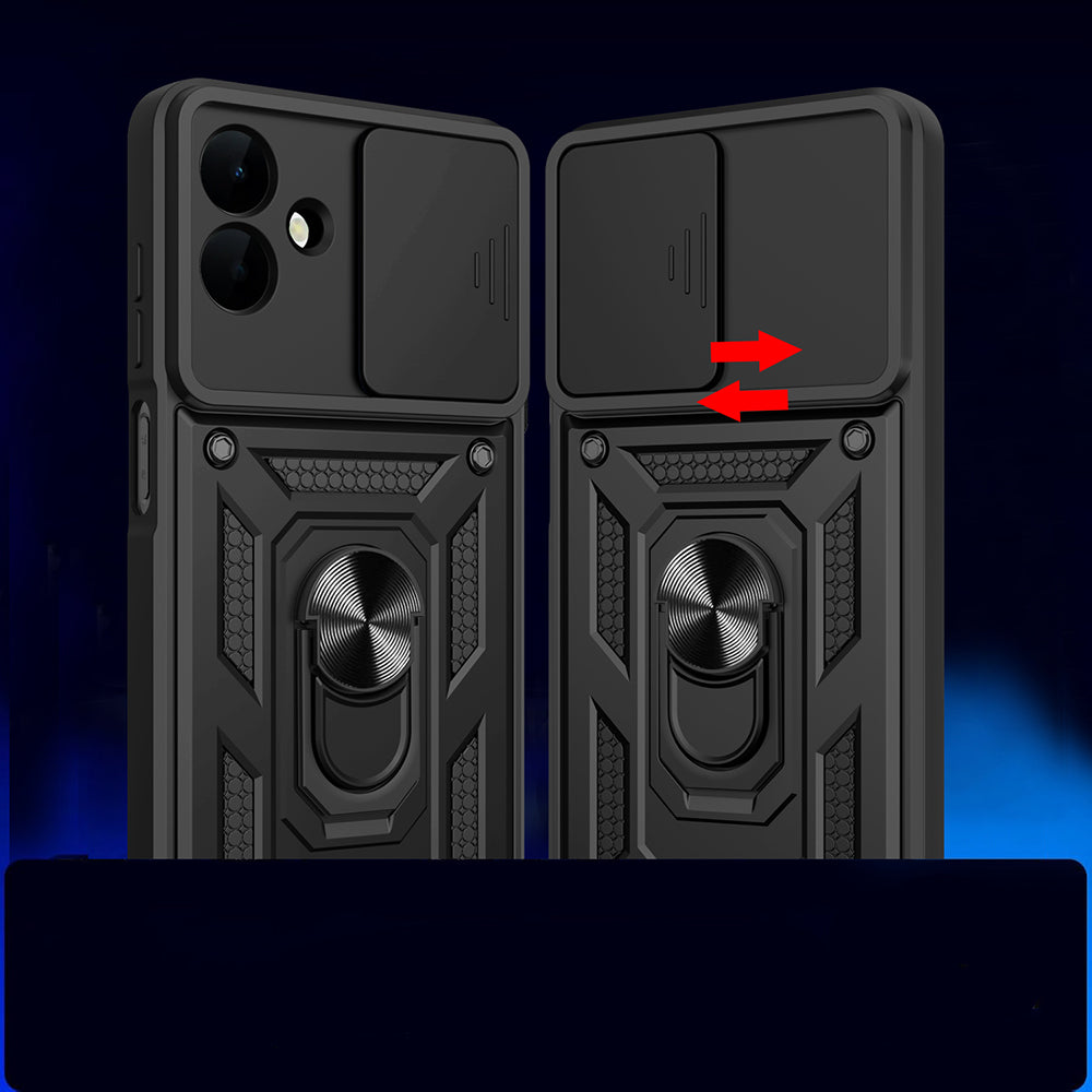 Galaxy A07 Kılıf Magnetik Standlı Kamera Korumalı Zore Sürgülü Vega Kılıf