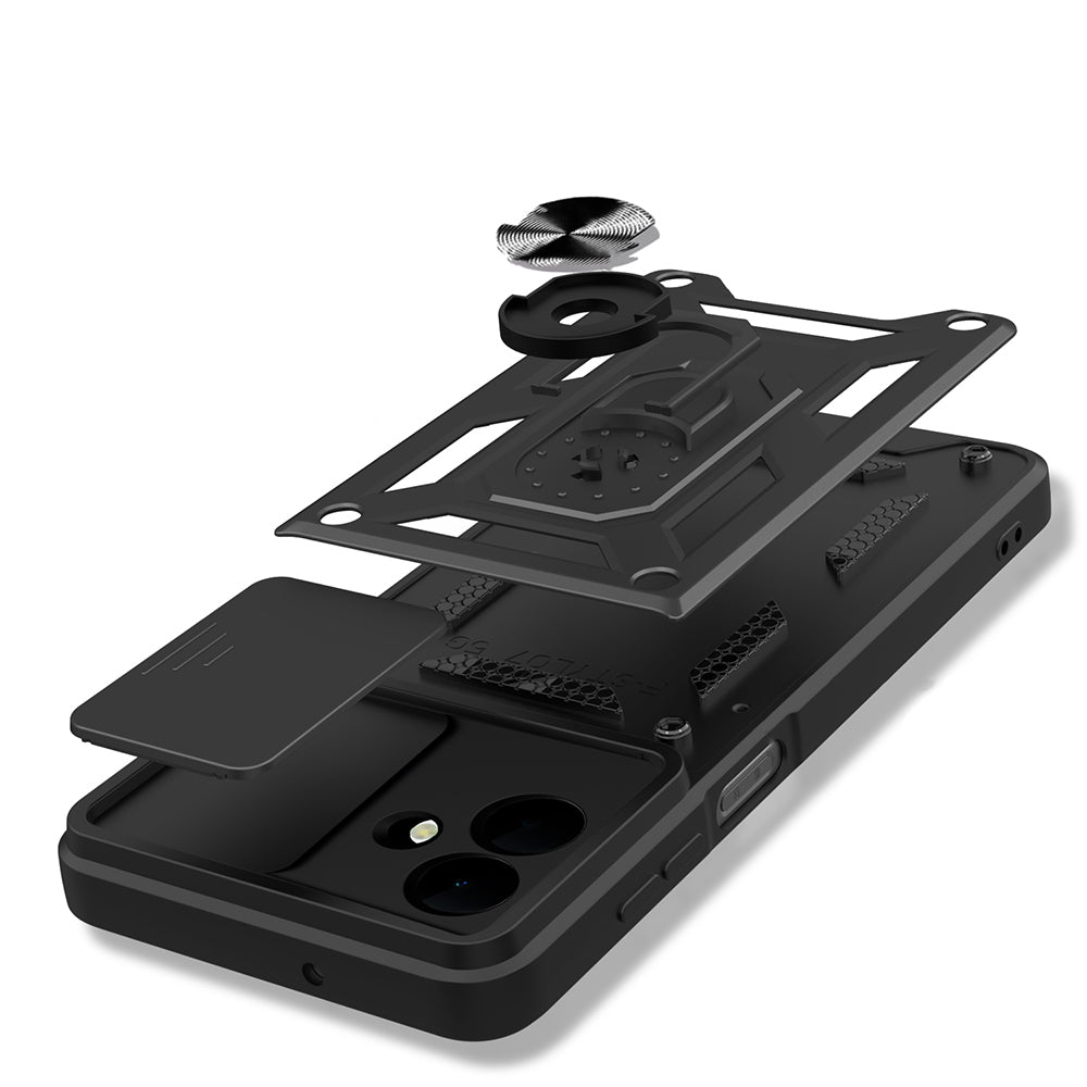 Galaxy A07 Kılıf Magnetik Standlı Kamera Korumalı Zore Sürgülü Vega Kılıf