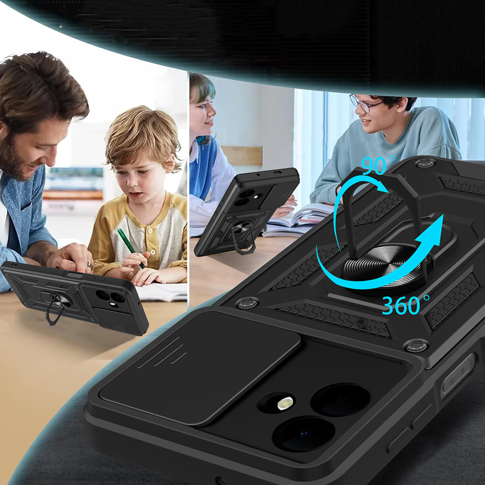 Galaxy A07 Kılıf Magnetik Standlı Kamera Korumalı Zore Sürgülü Vega Kılıf