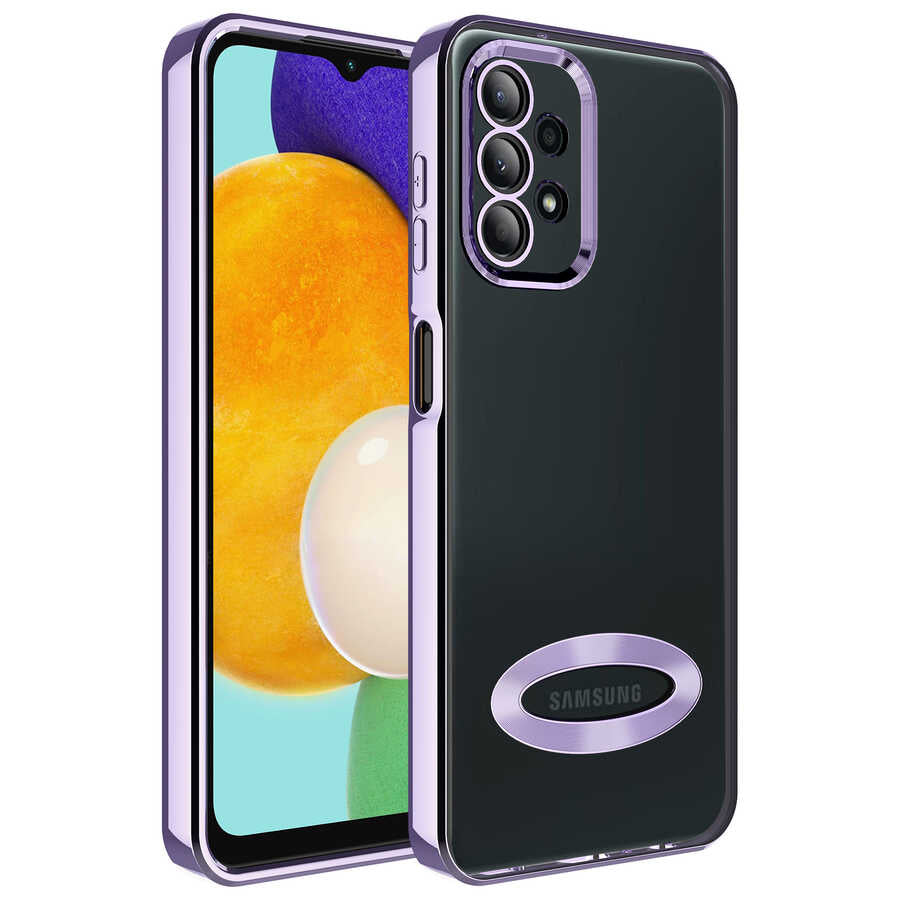 Galaxy A13 4G Kılıf Kamera Korumalı Logo Gösteren Zore Omega Kılıf