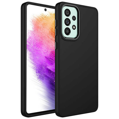 Galaxy A32 4G Kılıf Metal Çerçeve ve Buton Tasarımlı Silikon Zore Luna Kılıf