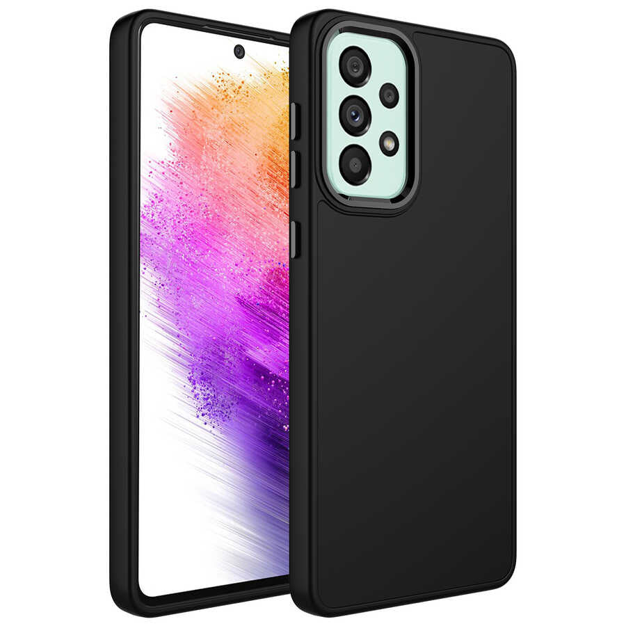 Galaxy A32 4G Kılıf Metal Çerçeve ve Buton Tasarımlı Silikon Zore Luna Kılıf