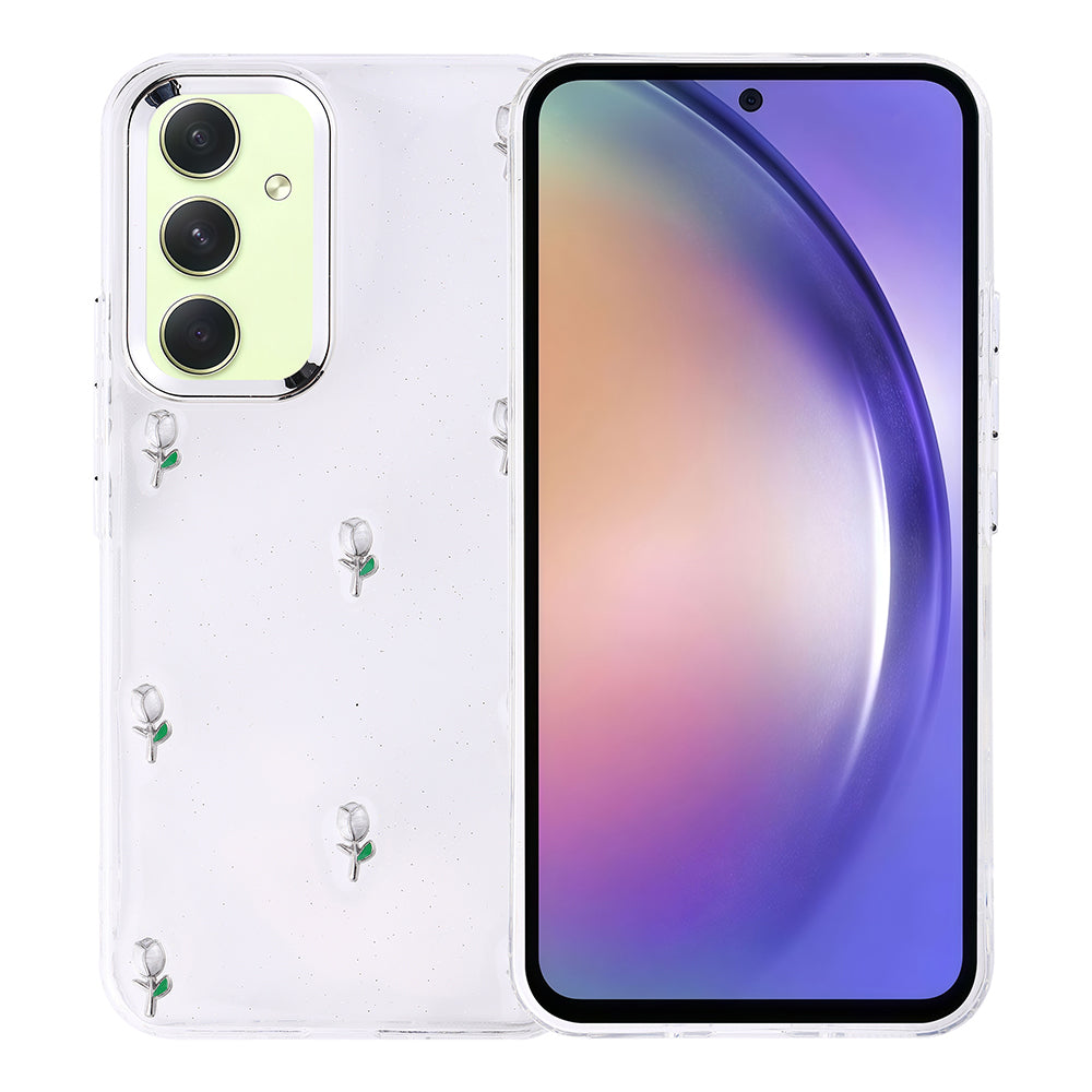 Galaxy A54 Kılıf Airbag Tasarımlı Simli Şeffaf Zore Kutup Kılıf