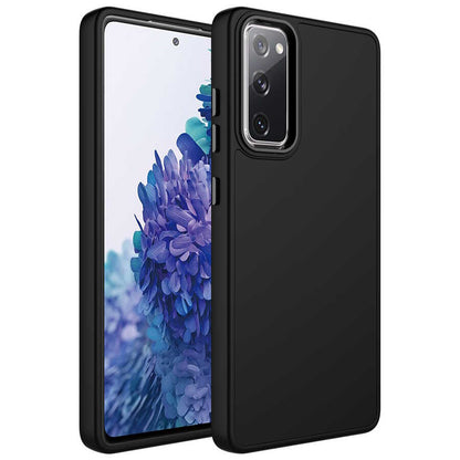 Galaxy S20 FE Kılıf Metal Çerçeve ve Buton Tasarımlı Silikon Zore Luna Kılıf