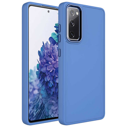 Galaxy S20 FE Kılıf Metal Çerçeve ve Buton Tasarımlı Silikon Zore Luna Kılıf