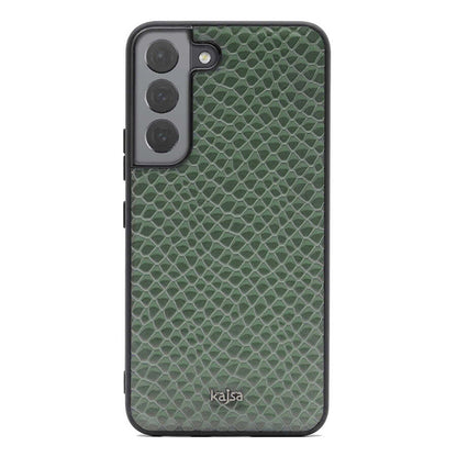 Galaxy S22 Kılıf Kajsa Pearl Pattern Hakiki Deri Kılıf