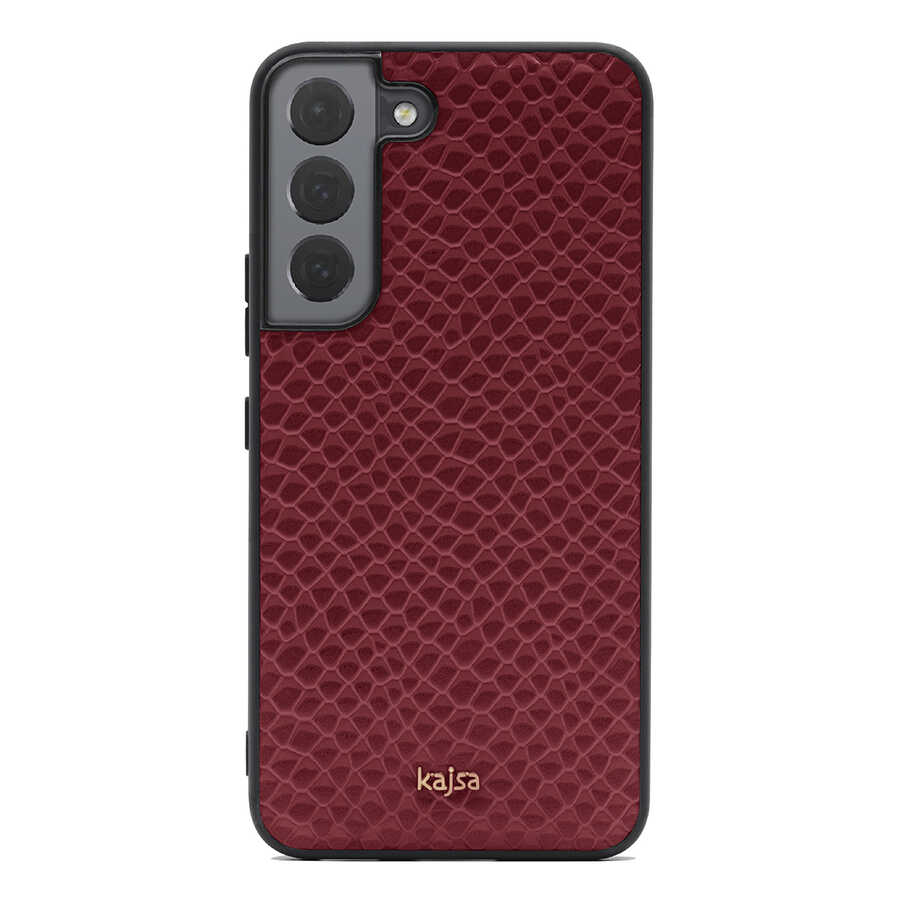 Galaxy S22 Plus Kılıf Kajsa Pearl Pattern Hakiki Deri Kılıf