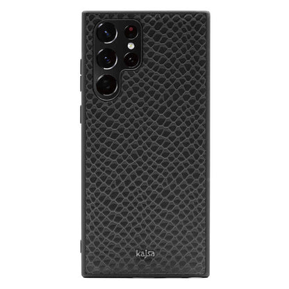 Galaxy S22 Ultra Kılıf Kajsa Pearl Pattern Hakiki Deri Kılıf