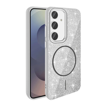 Galaxy S23 FE Kılıf M-safe Şarj Özellikli Parlayan Simli Zore Okso Kılıf