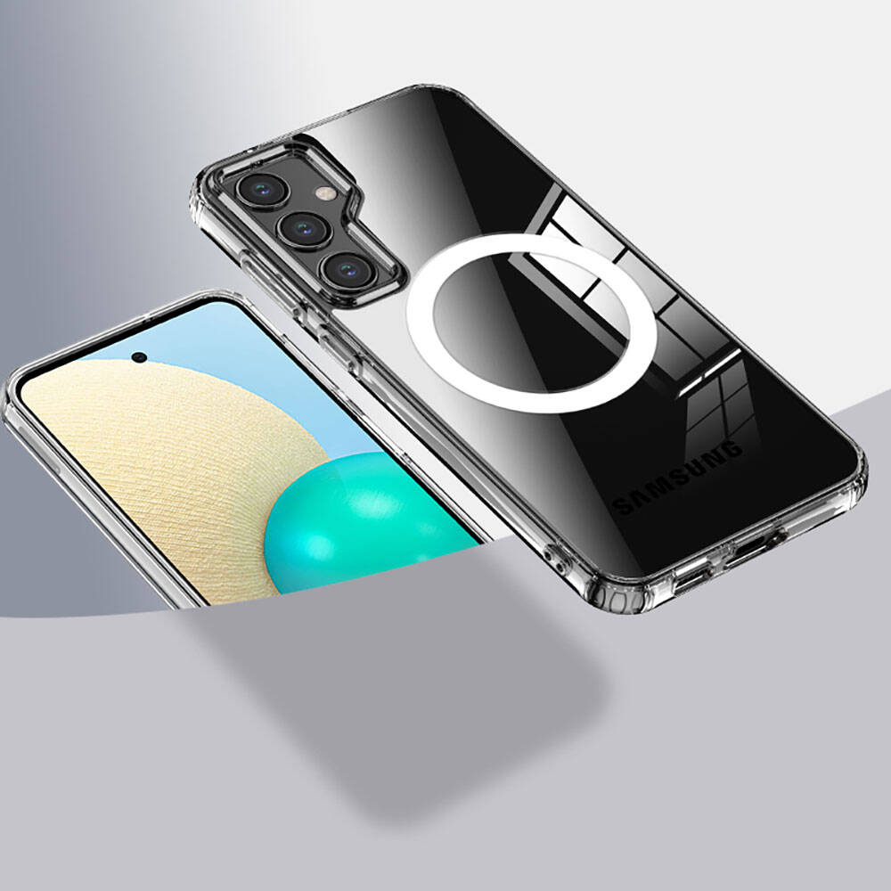 Galaxy S23 FE Kılıf Sert PC Arka Yüzey Wireless Şarj Özellikli Zore Flet M-safe Kılıf