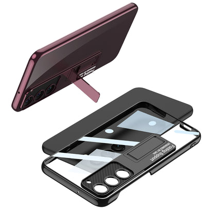 Galaxy S23 Kılıf Kamera Korumalı Şeffaf Tasarımlı Zore Lego Standlı Kılıf
