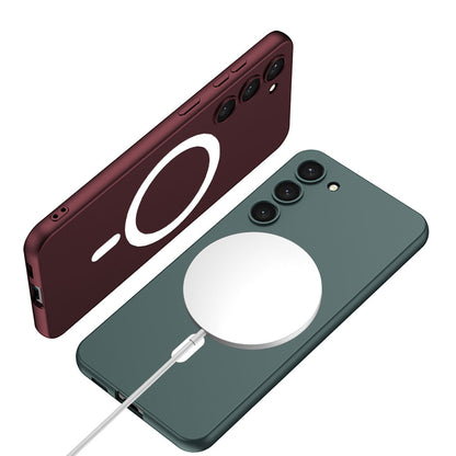 Galaxy S23 Kılıf Wireless Şarj Özellikli Zore Kıpta M-safe Silikon Kılıf