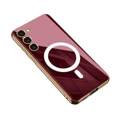 Galaxy S23 Plus Kılıf Wireless Şarj Özellikli Kenarları Elektroplating Kaplama Aynalı Zore Kent Kılıf