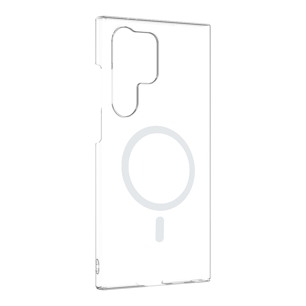 Galaxy S23 Ultra Kamera Korumalı M-Safe Şarj Özellikli Şeffaf Zore London Sert PC Kılıf