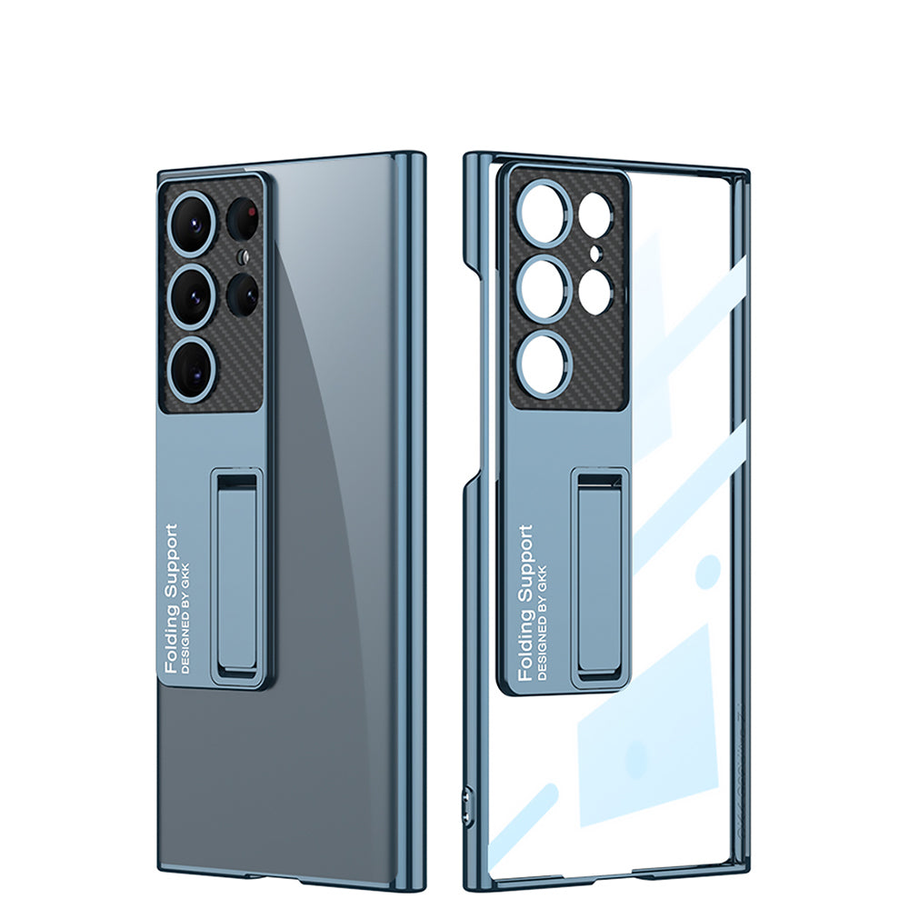 Galaxy S23 Ultra Kılıf Kamera Korumalı Şeffaf Tasarımlı Zore Lego Standlı Kılıf