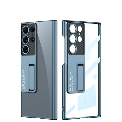 Galaxy S23 Ultra Kılıf Kamera Korumalı Şeffaf Tasarımlı Zore Lego Standlı Kılıf