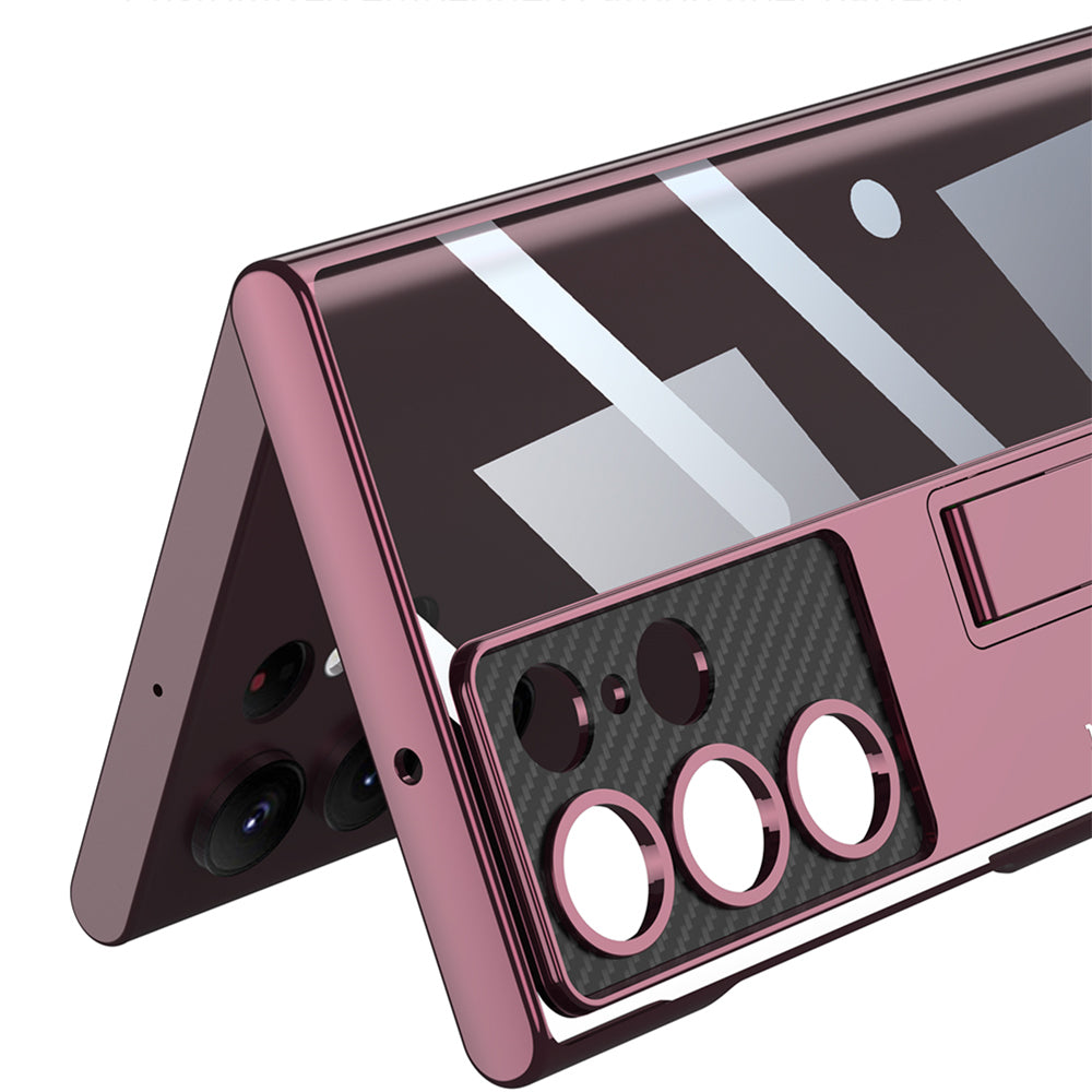 Galaxy S23 Ultra Kılıf Kamera Korumalı Şeffaf Tasarımlı Zore Lego Standlı Kılıf