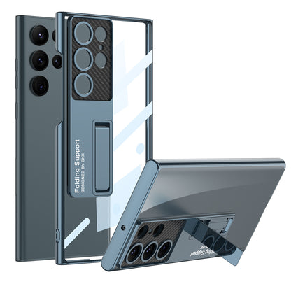 Galaxy S23 Ultra Kılıf Kamera Korumalı Şeffaf Tasarımlı Zore Lego Standlı Kılıf