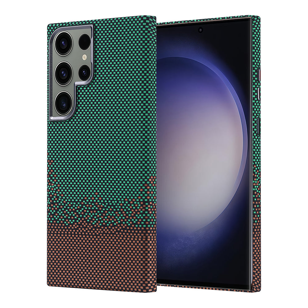 Galaxy S23 Ultra Kılıf M-safe Şarj Özellikli Karbon Fiber Görünümlü Zore Nekst Kılıf