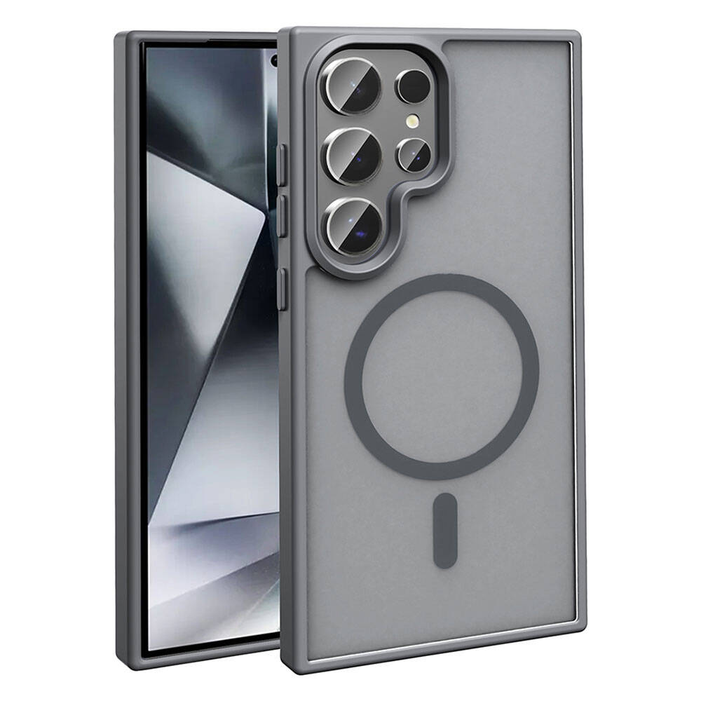 Galaxy S23 Ultra Kılıf M-safe Şarj Özellikli Mat Arka Yüzey Zore Sio Kılıf