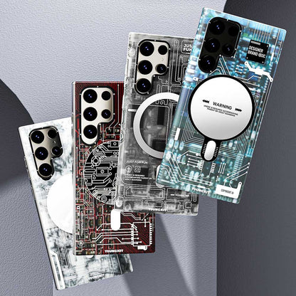 Galaxy S23 Ultra Kılıf M-safe Şarj Özellikli YoungKit Technology Serisi Kılıf