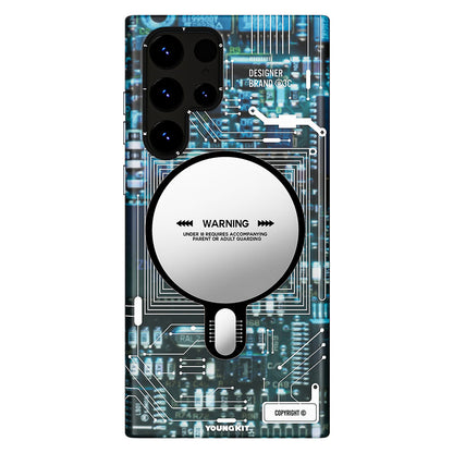 Galaxy S23 Ultra Kılıf M-safe Şarj Özellikli YoungKit Technology Serisi Kılıf