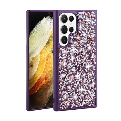 Galaxy S23 Ultra Kılıf Parlak Taşlı Tasarım Zore Linea Kılıf