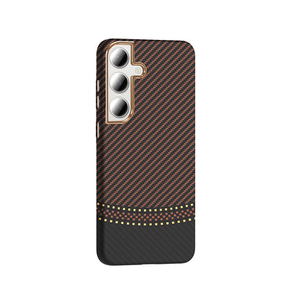 Galaxy S24 FE Kılıf M-safe Şarj Özellikli Karbon Fiber Görünümlü Zore Gros Kılıf
