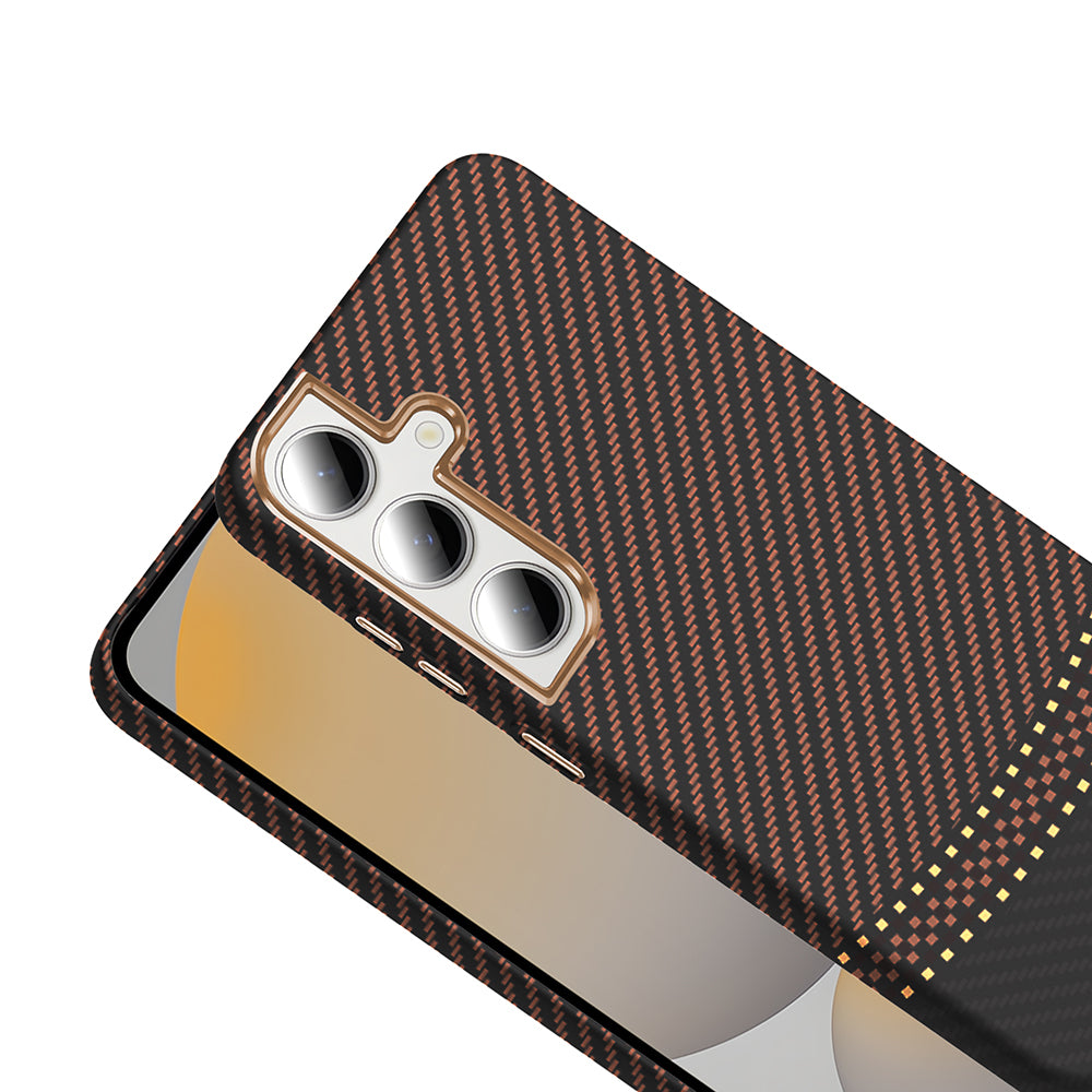 Galaxy S24 FE Kılıf M-safe Şarj Özellikli Karbon Fiber Görünümlü Zore Gros Kılıf