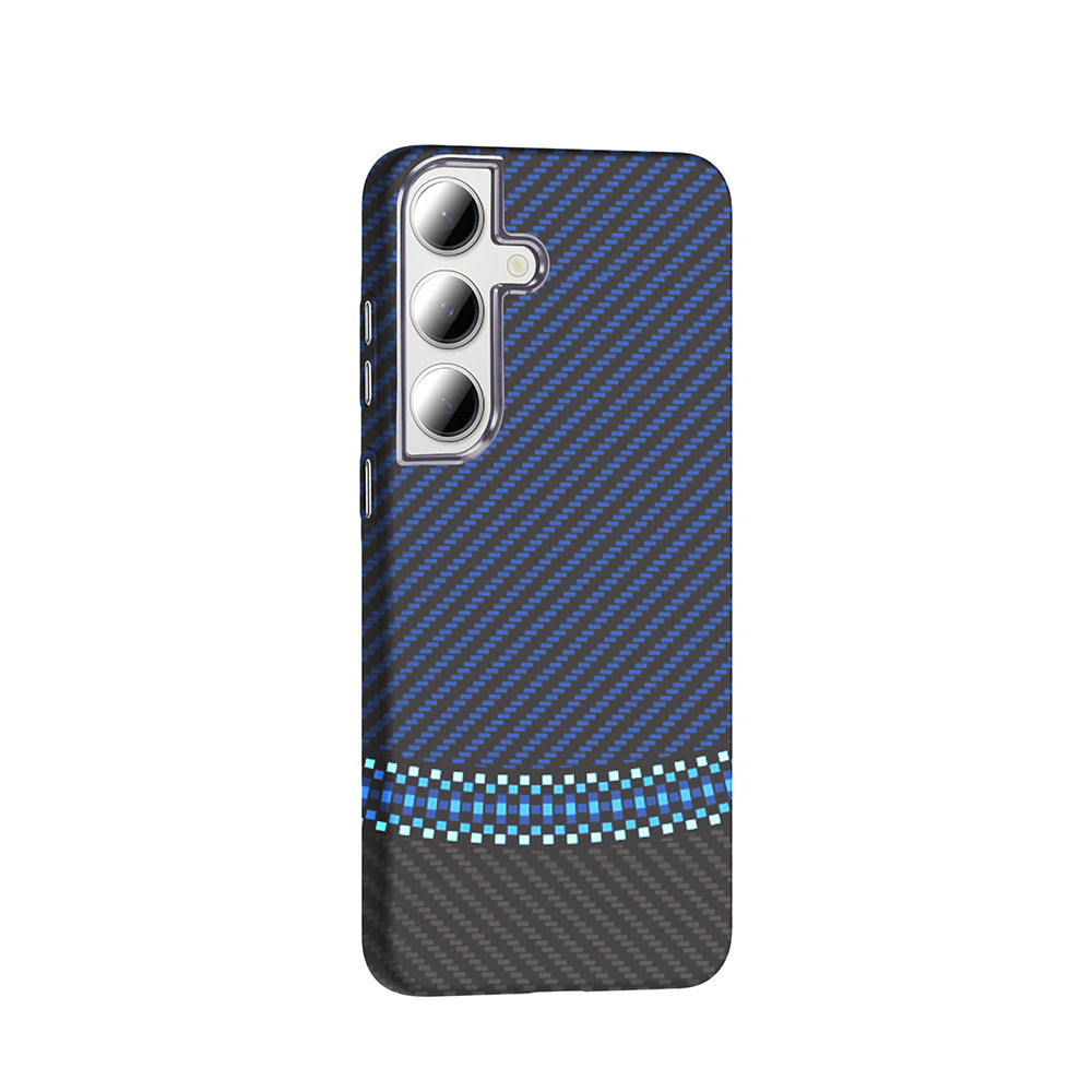 Galaxy S24 FE Kılıf M-safe Şarj Özellikli Karbon Fiber Görünümlü Zore Gros Kılıf