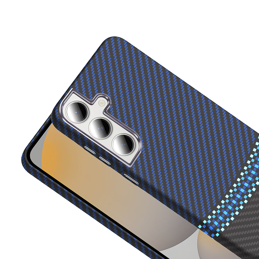 Galaxy S24 FE Kılıf M-safe Şarj Özellikli Karbon Fiber Görünümlü Zore Gros Kılıf