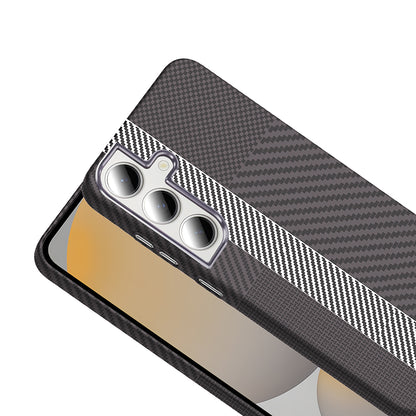 Galaxy S24 FE Kılıf M-safe Şarj Özellikli Karbon Fiber Görünümlü Zore Gros Kılıf