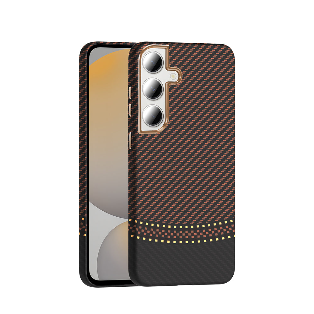 Galaxy S24 FE Kılıf M-safe Şarj Özellikli Karbon Fiber Görünümlü Zore Gros Kılıf