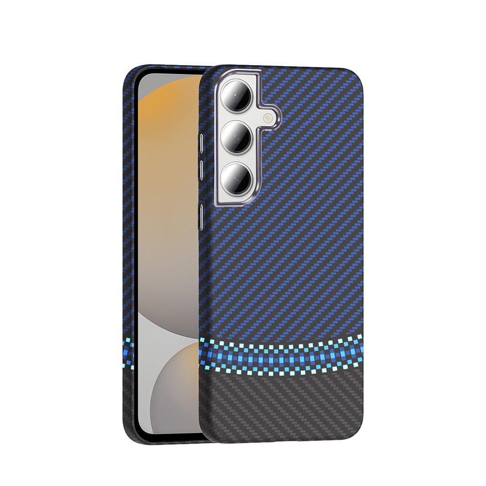 Galaxy S24 FE Kılıf M-safe Şarj Özellikli Karbon Fiber Görünümlü Zore Gros Kılıf