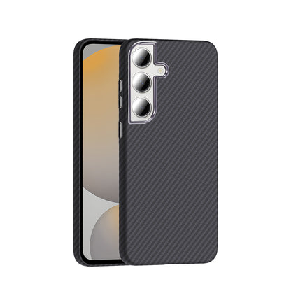 Galaxy S24 FE Kılıf M-safe Şarj Özellikli Karbon Fiber Görünümlü Zore Gros Kılıf