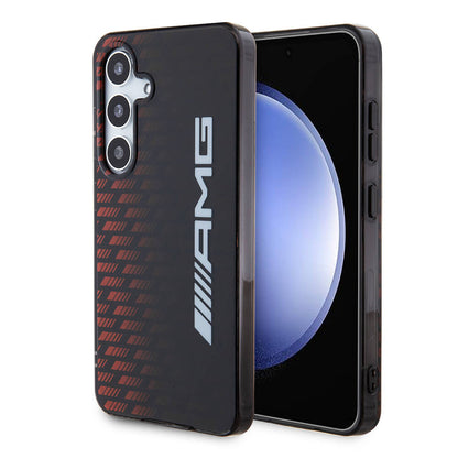 Galaxy S24 Kılıf AMG Orijinal Lisanslı Çift Katmanlı Büyük Logolu Dörtgen Şerit Desenli Kılıf