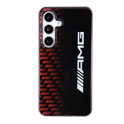 Galaxy S24 Kılıf AMG Orijinal Lisanslı Çift Katmanlı Büyük Logolu Dörtgen Şerit Desenli Kılıf