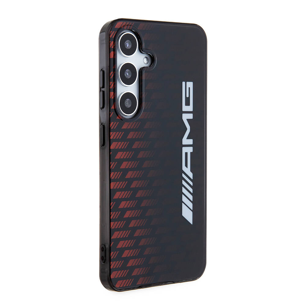 Galaxy S24 Kılıf AMG orijinal Lisanslı Çift Katmanlı Büyük Logolu Dörtgen Şerit Desenli Kılıf