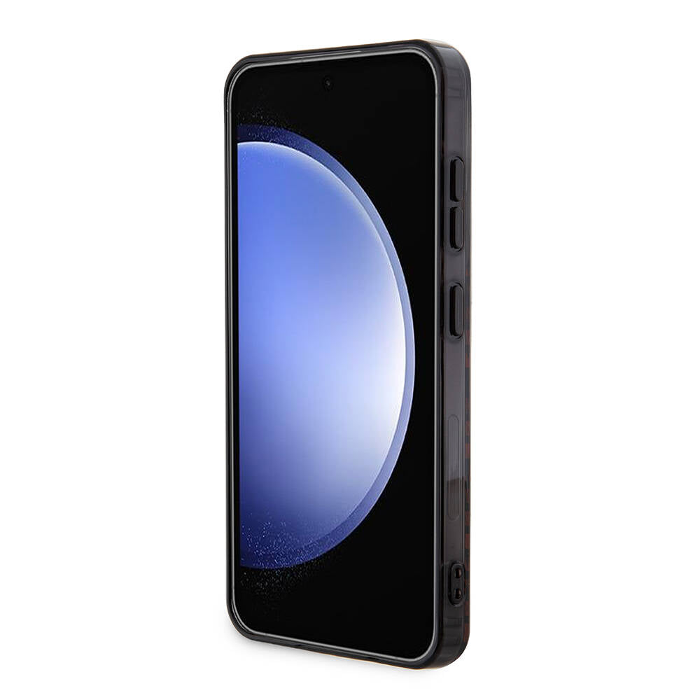 Galaxy S24 Kılıf AMG orijinal Lisanslı Çift Katmanlı Büyük Logolu Dörtgen Şerit Desenli Kılıf
