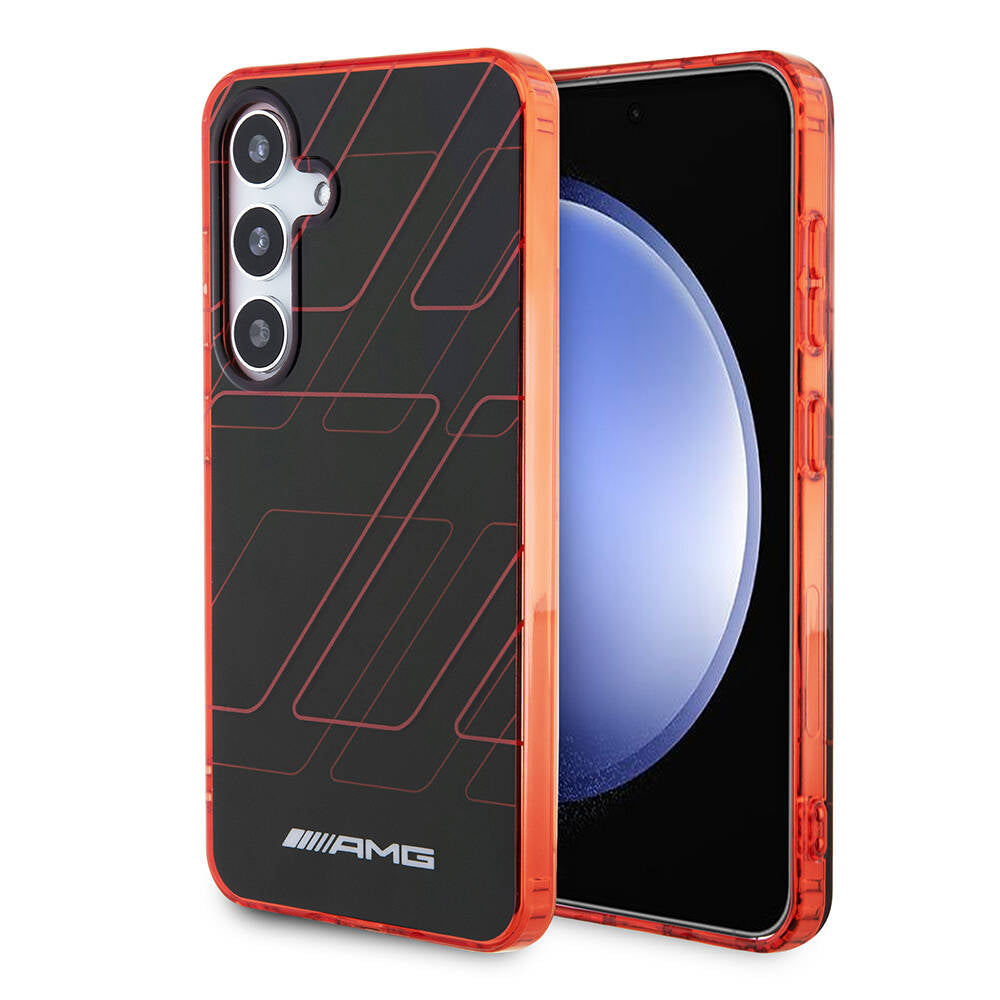 Galaxy S24 Kılıf AMG orijinal Lisanslı Çift Katmanlı Dörtgen Desenli Kılıf