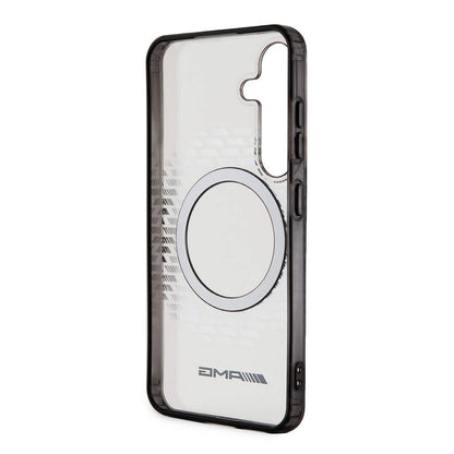 Galaxy S24 Kılıf AMG orijinal Lisanslı M-safe Şarj Özellikli Eşkenar Dörtgen Desenli Transparan Kılıf