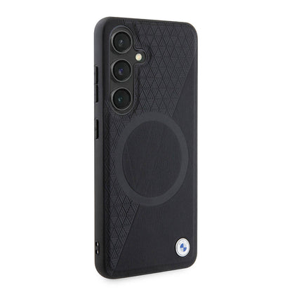 Galaxy S24 Kılıf BMW Orijinal Lisanslı M-safe Şarj Özellikli Yarım Dokulu Circle Leather Kılıf