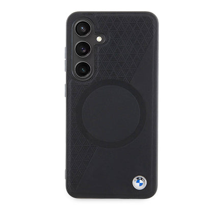 Galaxy S24 Kılıf BMW Orijinal Lisanslı M-safe Şarj Özellikli Yarım Dokulu Circle Leather Kılıf