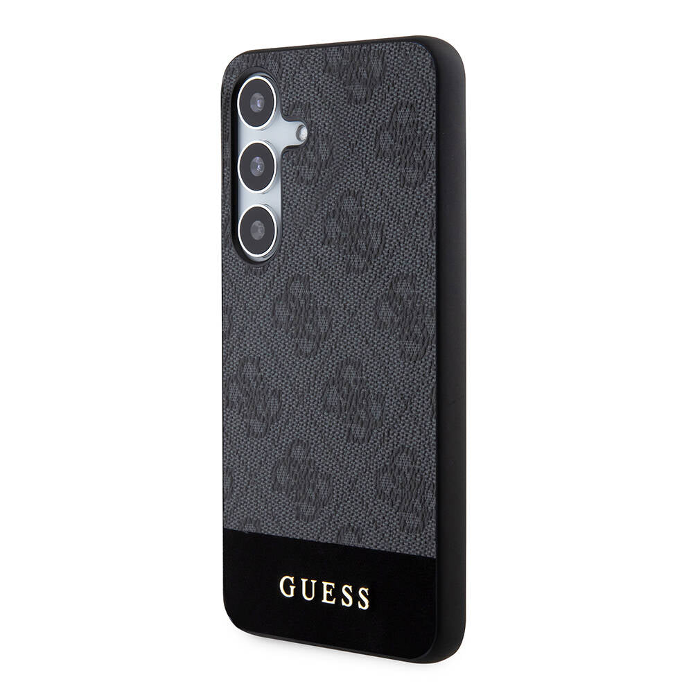 Galaxy S24 Kılıf Guess Orijinal Lisanslı PU Deri Şerit Logo Dizaynlı Kılıf