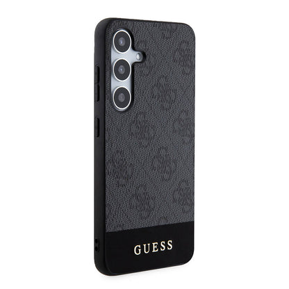 Galaxy S24 Kılıf Guess Orijinal Lisanslı PU Deri Şerit Logo Dizaynlı Kılıf